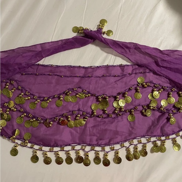 Purple Belly Dance Hip Scarf - Picture 5 of 5